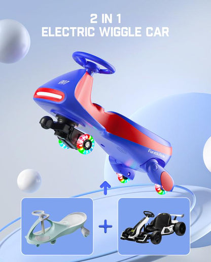 N7 Electric Wiggle Car with Pedal, Ride on Toy