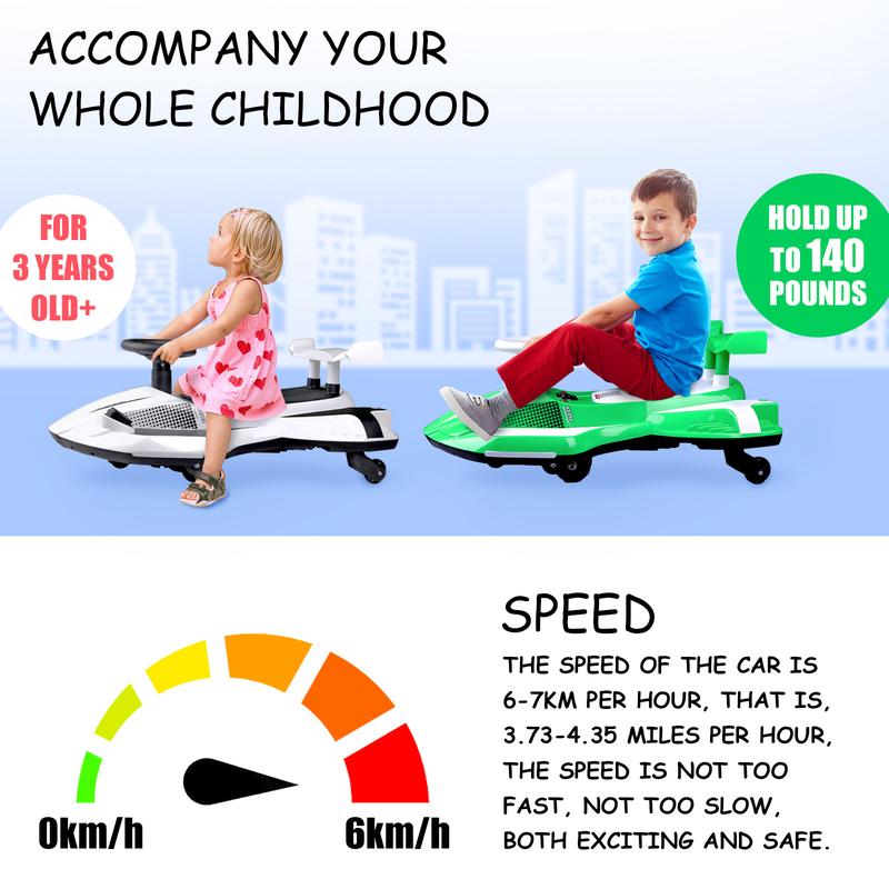 12V Electric Wiggle Ride-On with Flash Wheels & Music