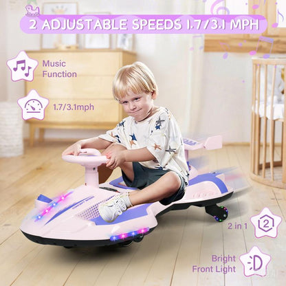 12V Electric Wiggle Ride-On with Flash Wheels & Music