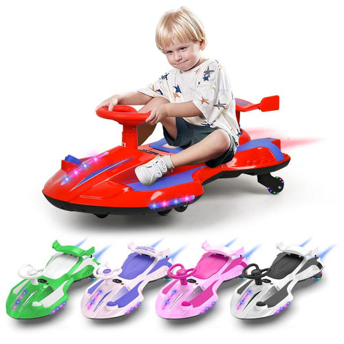 12V Electric Wiggle Ride-On with Flash Wheels & Music