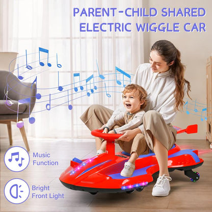 12V Electric Wiggle Ride-On with Flash Wheels & Music
