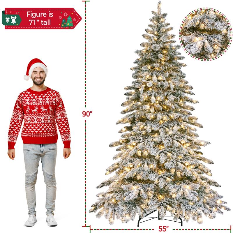 Snow Flocked Pre-lit Christmas Tree