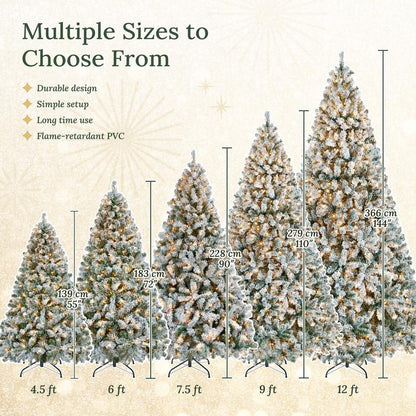 Snow Flocked Pre-lit Christmas Tree