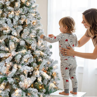 Snow Flocked Pre-lit Christmas Tree