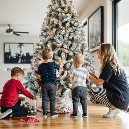 Snow Flocked Pre-lit Christmas Tree