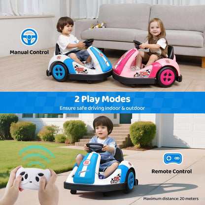 360° Spin Electric Bumper Car for Kids (Parent Remote & LED)