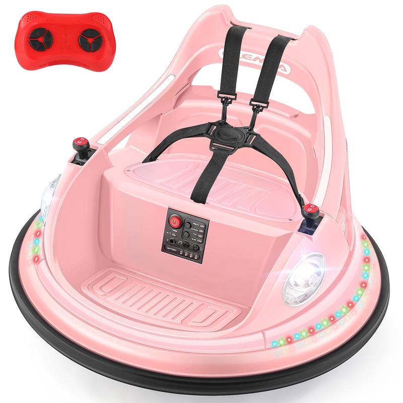 360° Spin Electric Bumper Car for Kids (Parent Remote & LED)