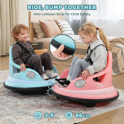 360° Spin Electric Bumper Car for Kids (Parent Remote & LED)