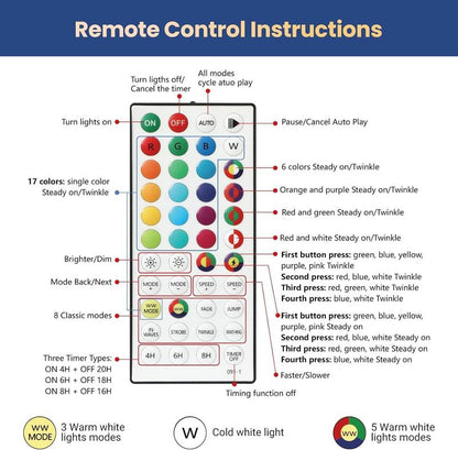 Pre-lit snow-flocked RGB Christmas tree