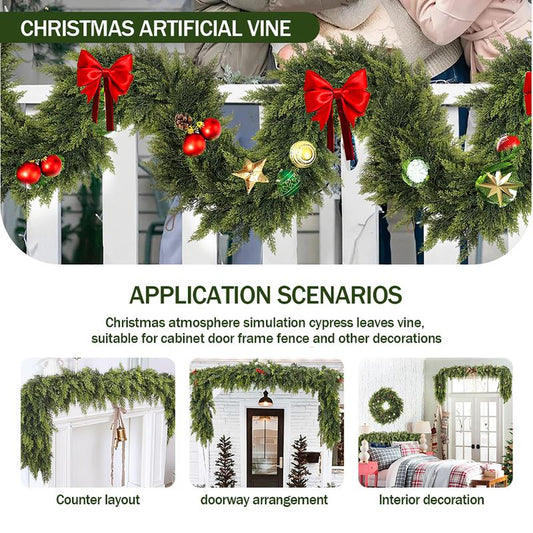 6FT Artificial Cedar Garland Set