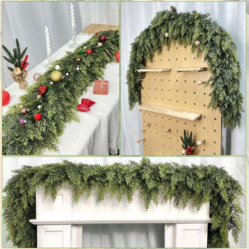 6FT Artificial Cedar Garland Set