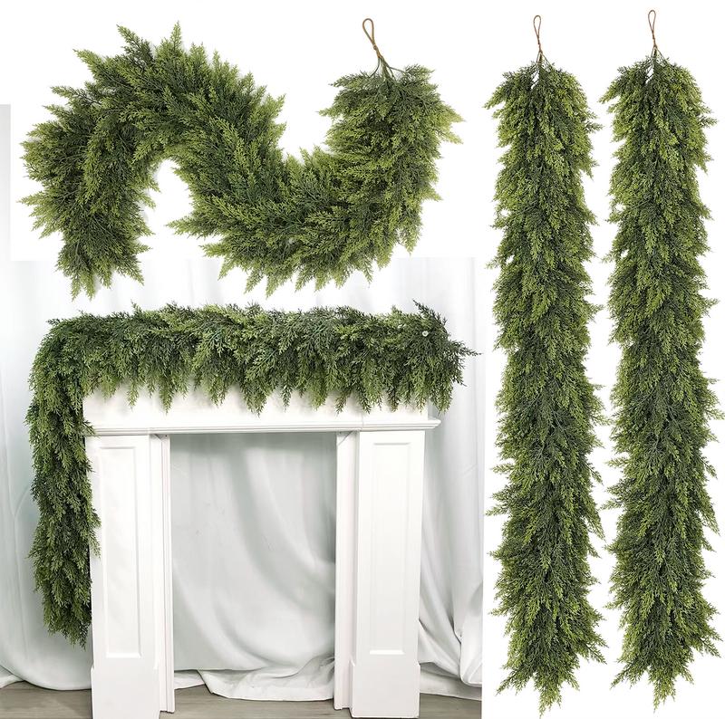 6FT Artificial Cedar Garland Set